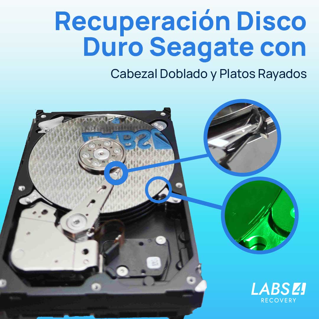 Recuperación de Datos de Disco Duro Seagate ST31500541AS con Cabezal Doblado y Platos Rayados