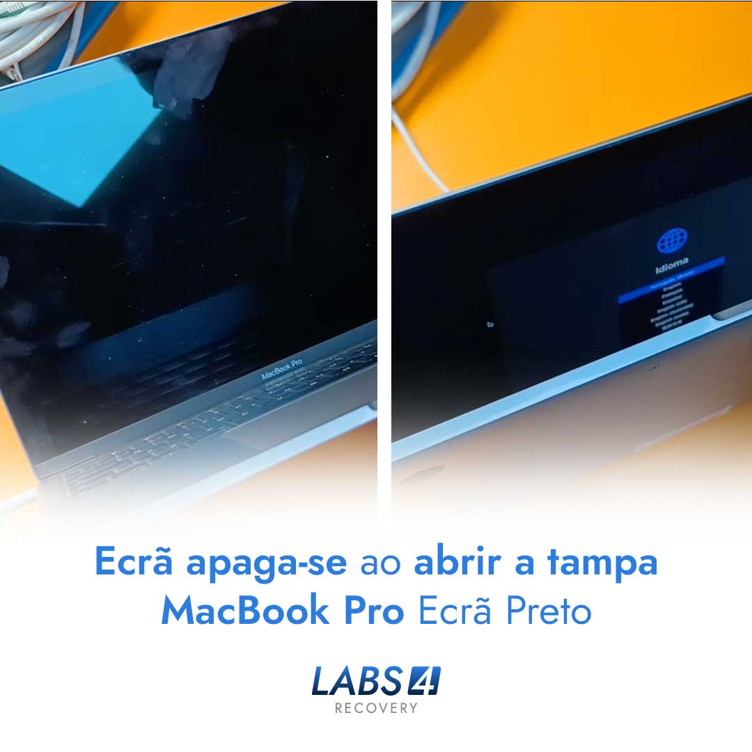 Ecrã apaga-se ao abrir a tampa MacBook Pro Ecrã Preto