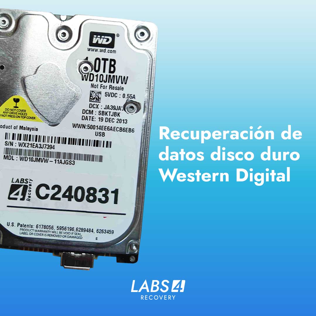 Recuperação de Dados em Disco Rígido Western Digital WD10JMVW de 1Tb, Superfície Danificada e Danos Críticos