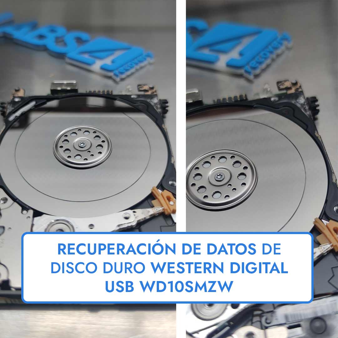 Recuperación de Datos de Disco Duro Western Digital USB WD10SMZW Manipulado y con Plato con Surco
