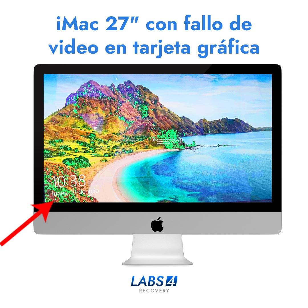 Reparación de iMac 27" con fallo de video en tarjeta gráfica