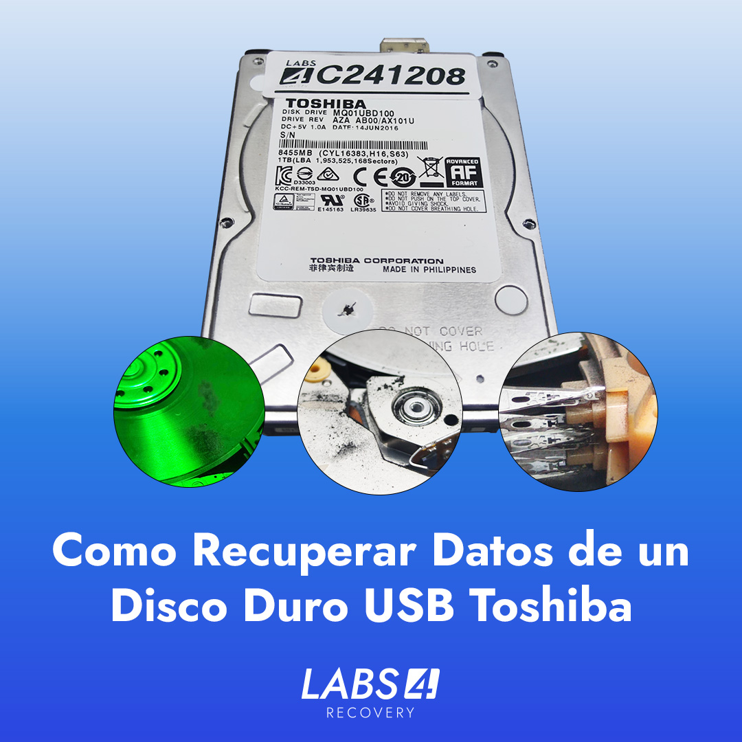 Recuperar Datos de un Disco Duro USB Toshiba MQ01UBD100 con Platos Dañados por Arañazos