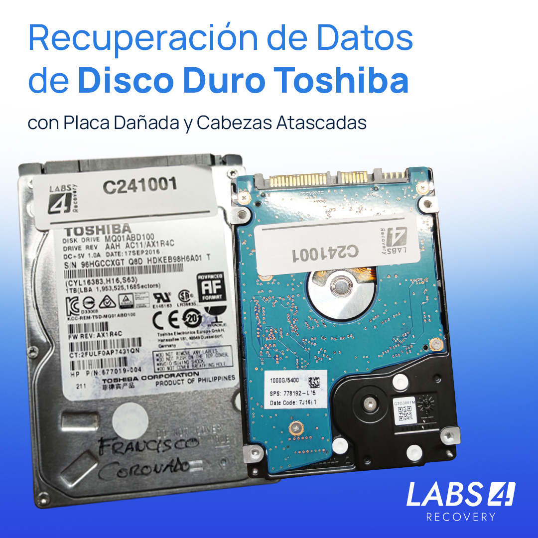 Recuperación de Datos de Disco Duro Toshiba MQ01ABD100 con Placa Dañada y Cabezas Atascadas ¡Recuperado al 100%!